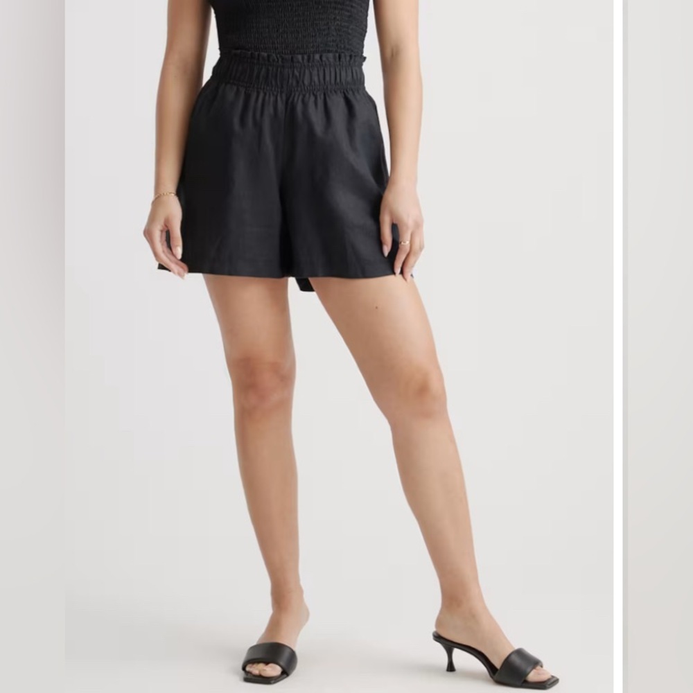 Quince 100% European linen high waisted short